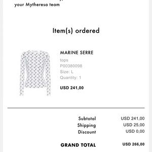 Marine Serre Shirt , Size L - Slightly worn , In good condition